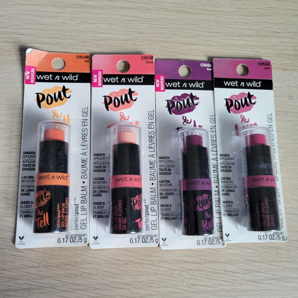 NIP • wet n wild bundle pout gel lip balm | 4 shades included